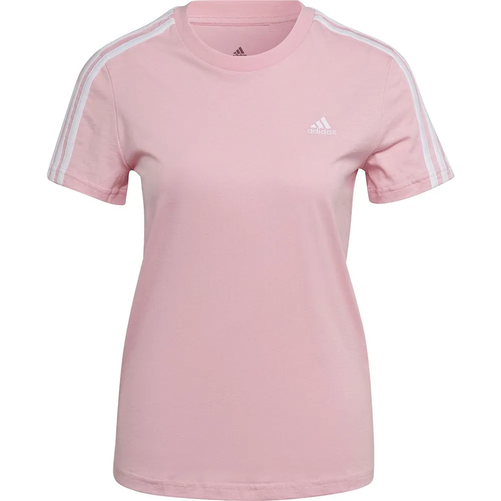 Adidas Sportswear Loungewear Essentials Slim 3 Stripes Short Sleeve T-Shirt - Image 3