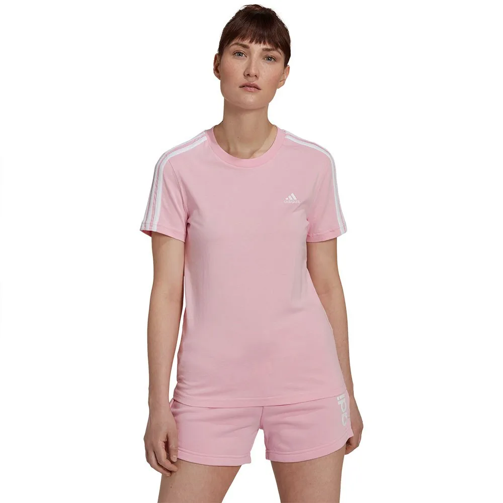 Adidas Sportswear Loungewear Essentials Slim 3 Stripes Short Sleeve T-Shirt - Image 4