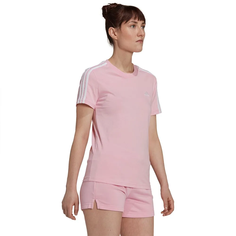 Adidas Sportswear Loungewear Essentials Slim 3 Stripes Short Sleeve T-Shirt - Image 5