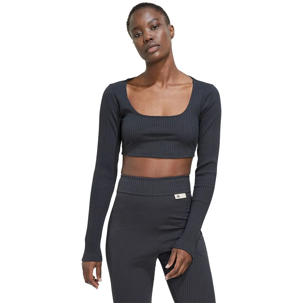 Adidas Sportswear Studio Lounge Ribbed Long Sleeve T-Shirt