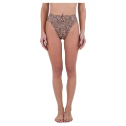 HURLEY Max Leopard Moderate Tab Side High Waist Bikini Bottom